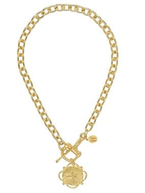 Susan Shaw Felicity Pendant Toggle equestrian horse derby gold Necklace NWT